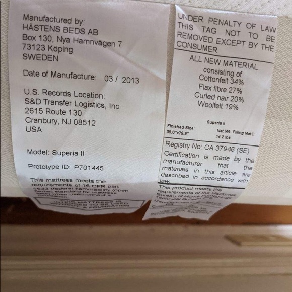 Hastens Superia ll split mattress with BJX topper - Picture 7 of 9